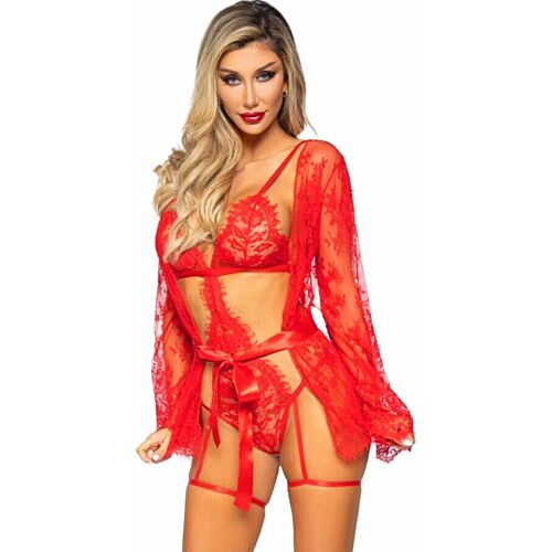 Lingerie Set Leg Avenue 86123 with Robe and Teddy