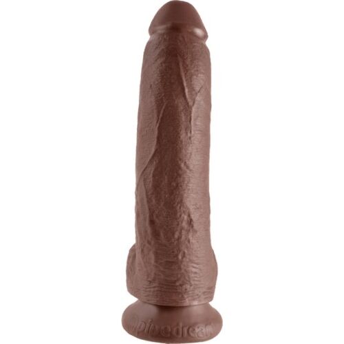 King cock 9 inch with balls brown