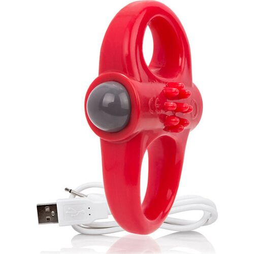 Screaming o rechargeable and vibrating ring yoga red