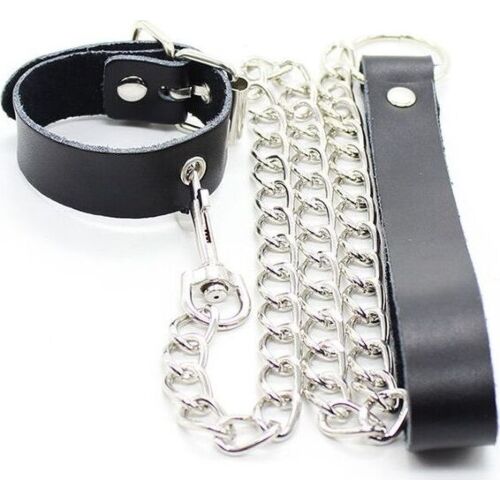 Bondage Collar OHMAMA FETISH with Metal Chain