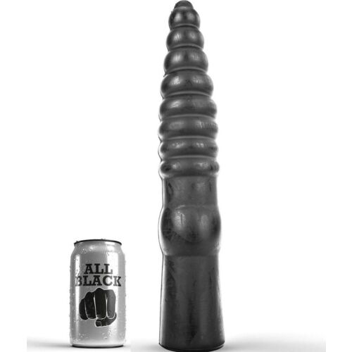 Anal Dildo ALL BLACK 33cm Fluted Shaft