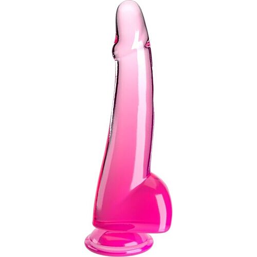 Dildo King Cock Clear 19 cm with Testicles