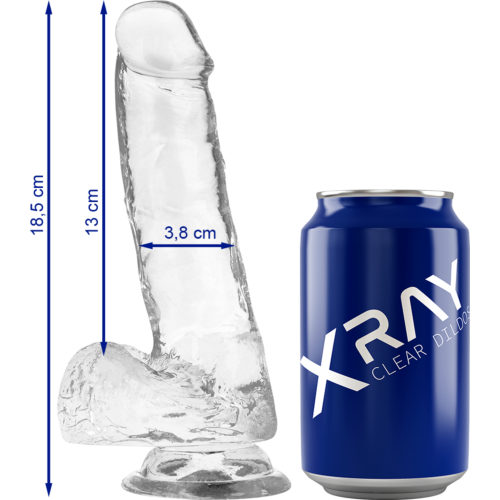 Realistic Dildo X RAY Clear 18.5 cm with Suction Base