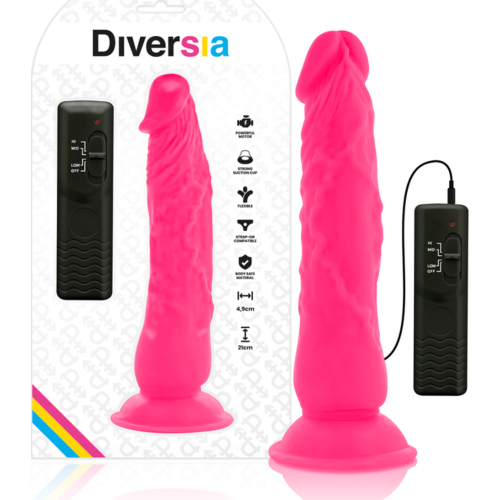 Diversia 21 cm Flexible Vibrating Dildo with Remote Control