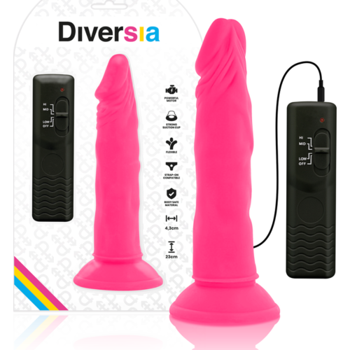 Vibrating Dildo Diversia 23cm with Flexible Design