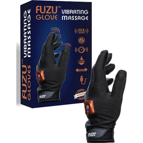 FUZU VIBRATING MASSAGE GLOVE LEFT HAND MEDIUM - BLACK