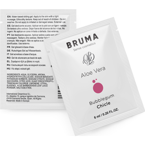 Lubricant Gel BRUMA Bubblegum with Aloe Vera 6 ML
