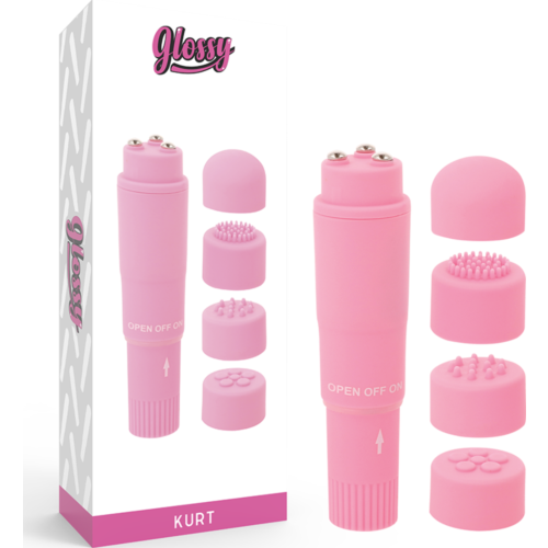 Glossy kurt pocket massager pink