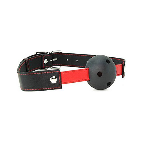 black and red ball gag