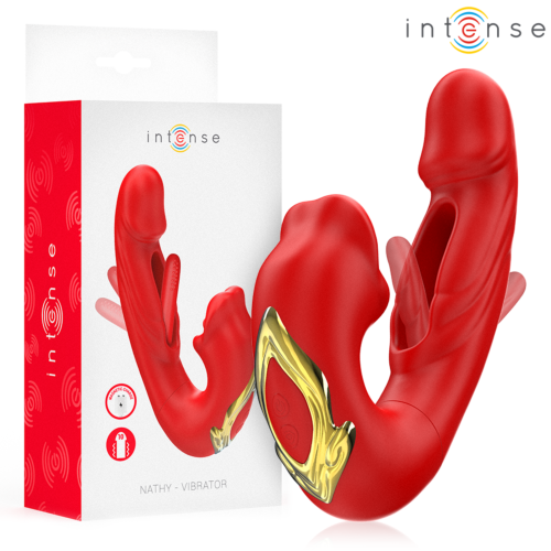 Double Vibrator INTENSE NATHY with Multifunctional Sucking Mouth