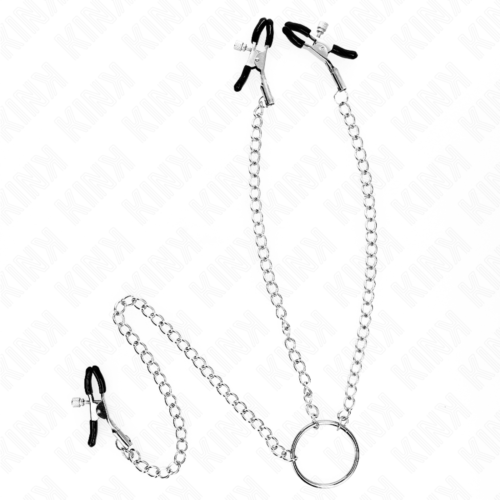 BDSM Nipple Clamps KINK Model 0 with Chain and Hook Feature