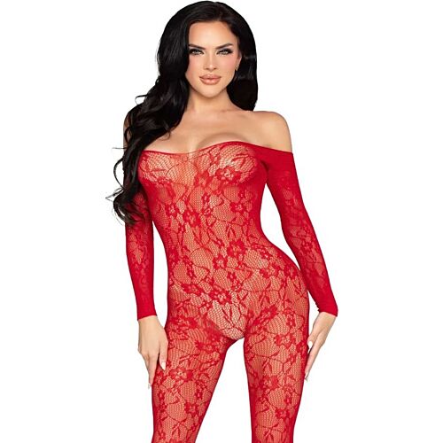 Floral Lace Bodystocking Leg Avenue 89366 for Curvy Fit