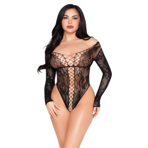 Teddy Leg Avenue 89370 Stretchy Lace and Fishnet