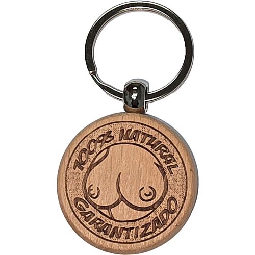 Wooden Keychain Diablo Picante in Breast Shape