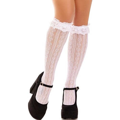 Leg Avenue knee-high socks with lace ruffle