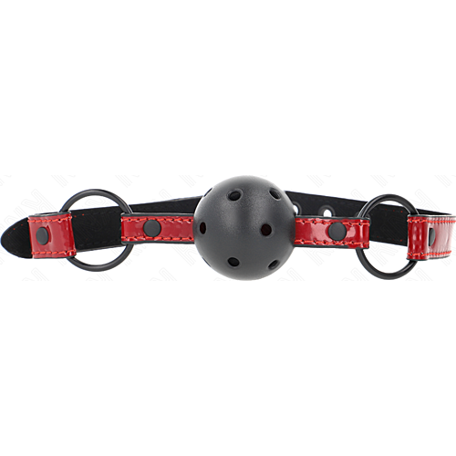 Ball Gag KINK Shiny Leatherette 4.5 cm for Comfort