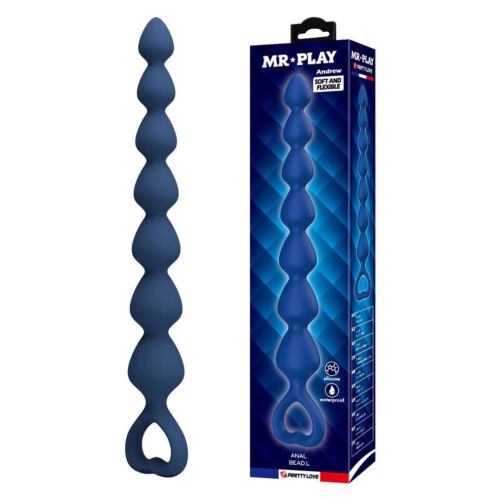 Anal Beads and Anal Plug MR PLAY 26.7 cm with Heart-shaped Ring