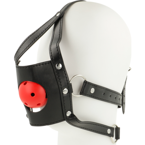 Muzzle OHMAMA FETISH Open Mouth Head Harness for Fetish Play