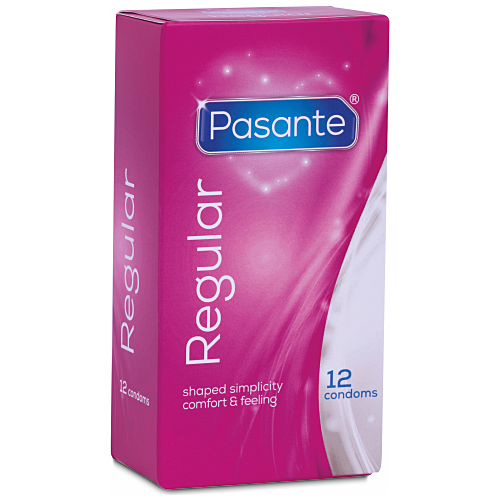 Pasante Regular Condoms 12 Pack - Natural Tapered Shape