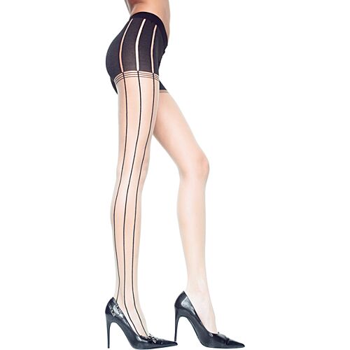 Stockings Music Legs with Thin Side Stripes