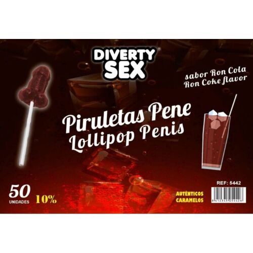 Diablo Goloso Penis-Shaped Lollipops with Rum Cola