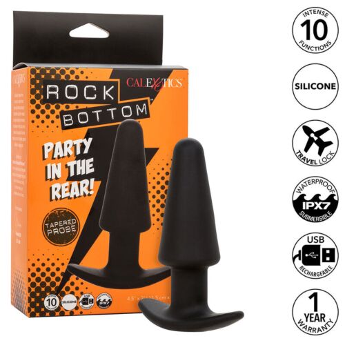 Calexotics Rock Bottom Tapered Anal Plug with 10 Vibrations