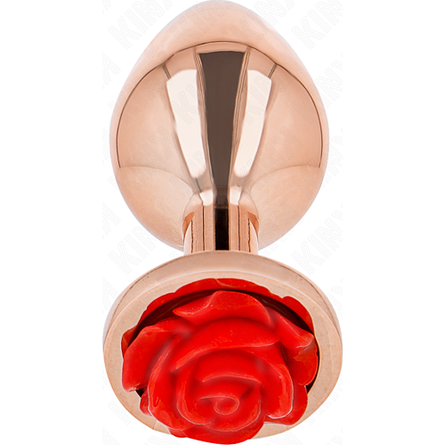 KINK Anal Plug with Red Rose Adornment
