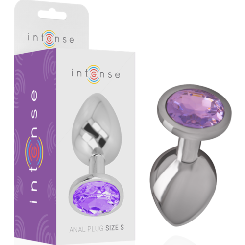 Anal Plug INTENSE Aluminium with Violet Crystal