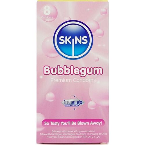 SKINS Bubblegum Condoms Pack of 8 with Extra Lubrication