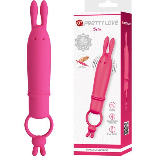 Vibrator Pretty Love Delia Rabbit with Resistance Ring