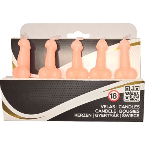 Diablo Picante Box of 5 Flesh Penis-Shaped Candles
