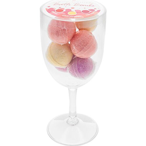 Wine Glass with 6 Scented Bath Bombs by Kheper Games