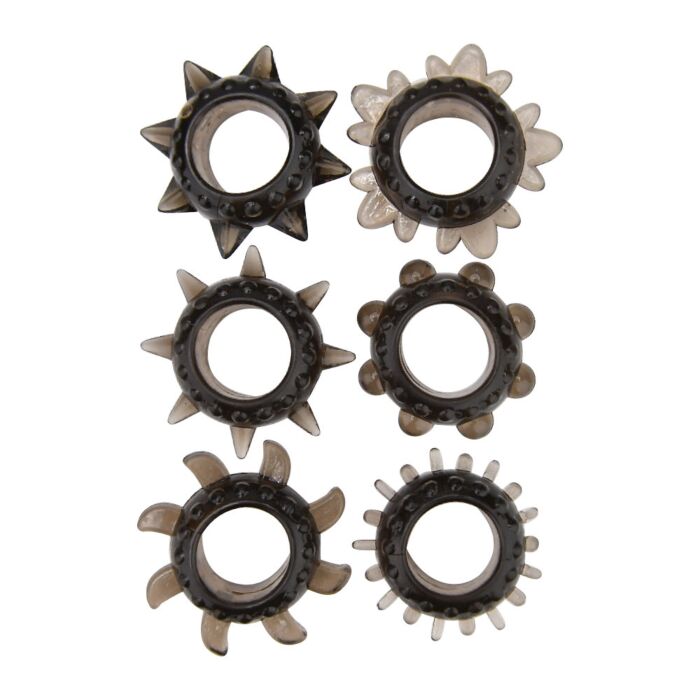 Loving Joy Textured Cock Ring Set (6 Pack) Loving Joy Textured Cock Ring Set (6 Pack)