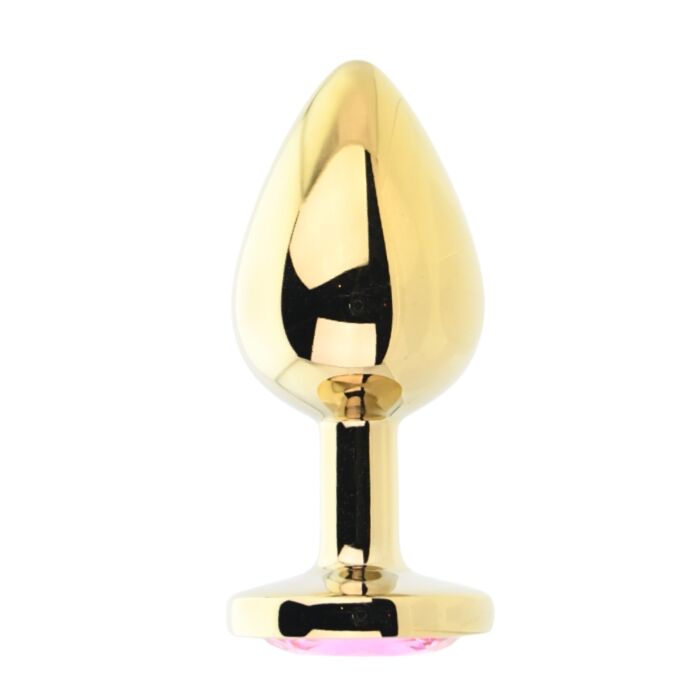 Toosh Gold Metal Butt Plug Large Pink Stone Toosh Gold Metal Butt Plug Large Pink Stone
