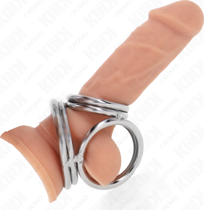 Triple Metal Cock Ring KINK Power | Unique Pleasure Triple Metal Cock Ring KINK Power | Unique Pleasure