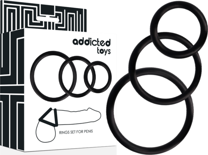 Penis Rings Set Addicted Toys | Three Elastic Options
