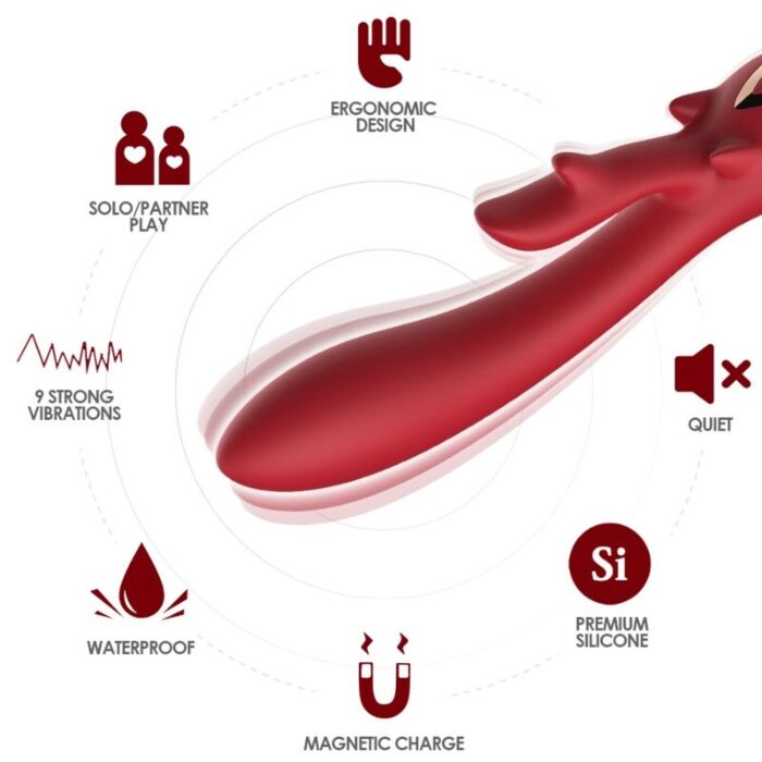 ARMONY - ELK VIBRATOR RABBIT CURVED RED ARMONY - ELK VIBRATOR RABBIT CURVED RED