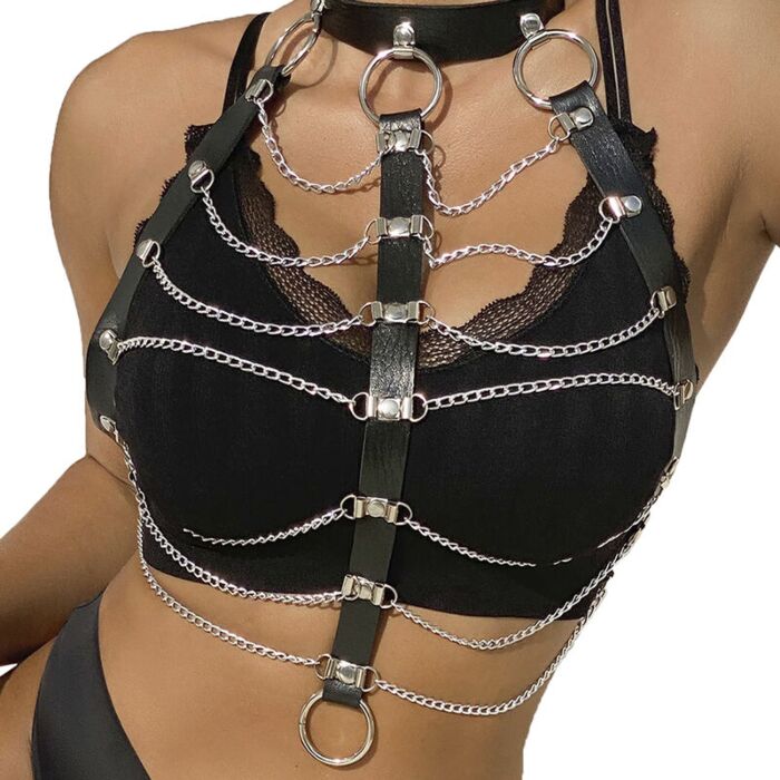 Chest Harness Sublime Black Leather Unique Design