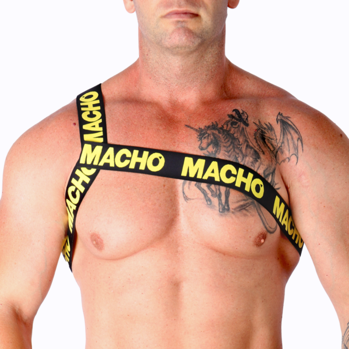 Harness Macho Underwear Yellow S/M - Unique Design Harness Macho Underwear Yellow S/M - Unique Design