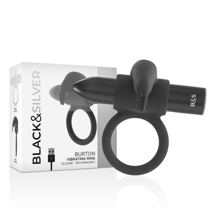 BLACK&SILVER Burton Ring, 10 Vibration Modes, Black