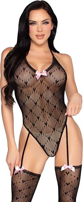 Body Stocking Leg Avenue 89360 Open Back Black Body Stocking Leg Avenue 89360 Open Back Black