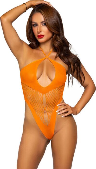 Body Suit Leg Avenue Orange Open Back