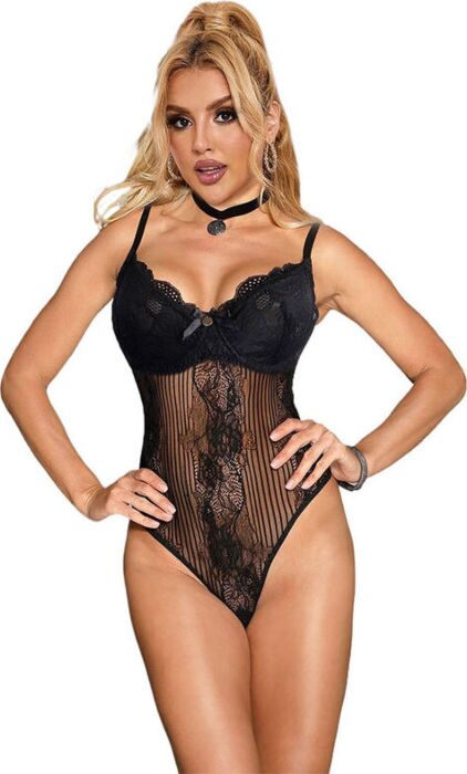 Lingerie Sublime Body Black Crotchless Design Lingerie Sublime Body Black Crotchless Design