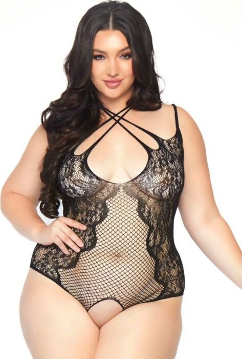 Leg Avenue crotchless net and lace teddy Leg Avenue crotchless net and lace teddy