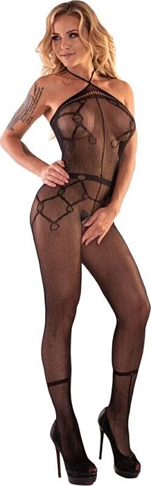 Livco Corsetti HACINT Crotchless Bodystocking with Tie Neck