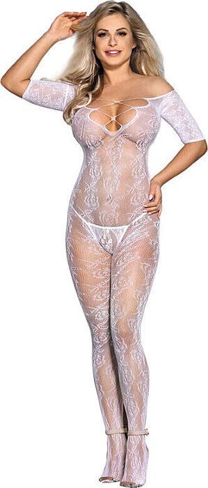 Crotchless Bodystocking Sublime Floral Elegance Crotchless Bodystocking Sublime Floral Elegance
