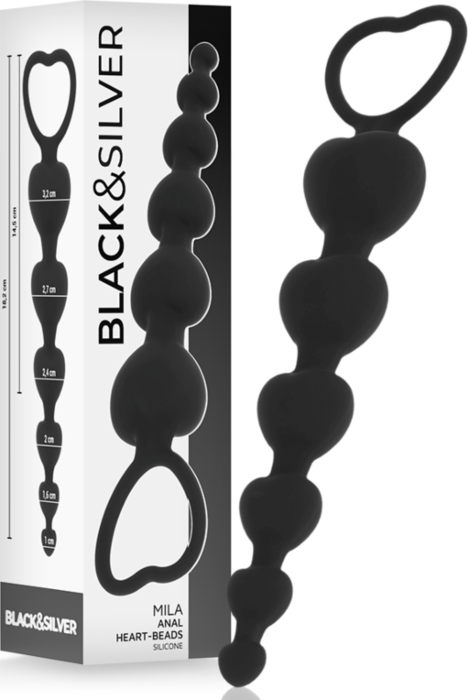 BLACK&SILVER Mila Anal Beads 5-Bead Chain