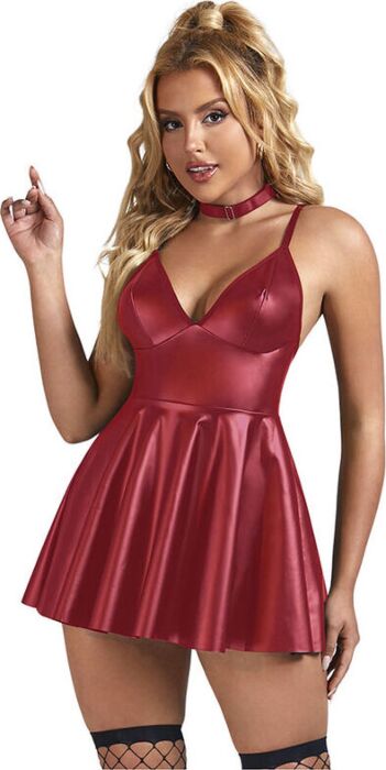 Leather Dress Sublime 955397 Burgundy Sexy Appeal
