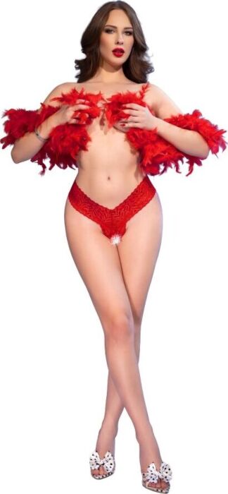 CHILIROSE - CR 4885 RED OPEN-CROTCH THONGS S CHILIROSE - CR 4885 RED OPEN-CROTCH THONGS S