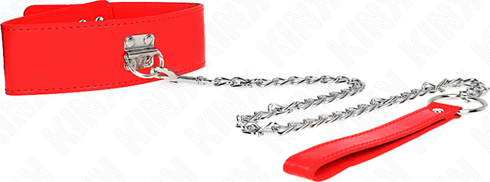 BDSM Collar KINK Red Adjustable 65cm